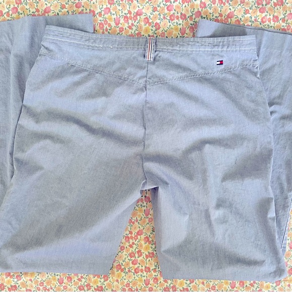 Tommy Hilfiger Light Blue Wide-Leg Cotton Beach Pants | Size 12 - Picture 8 of 11